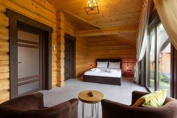 Фото номера Шале с двумя спальнями Шале GOOD DAYS Shale Resort 4 км до Буковеля г. Яблоница 14
